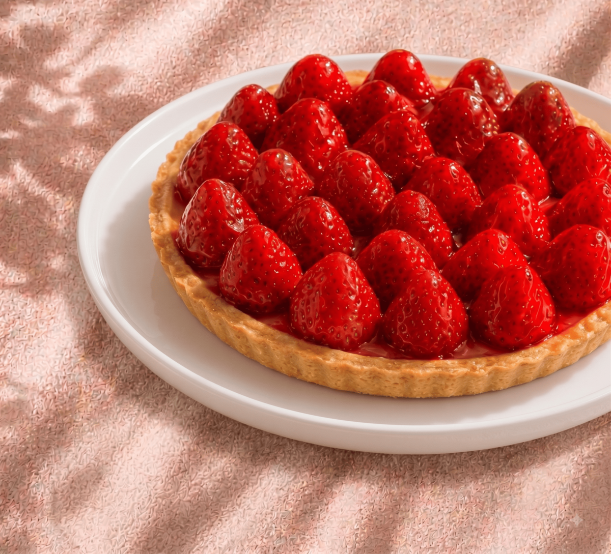 Pie de frutilla de Fridolin cubierto con frutillas enteras